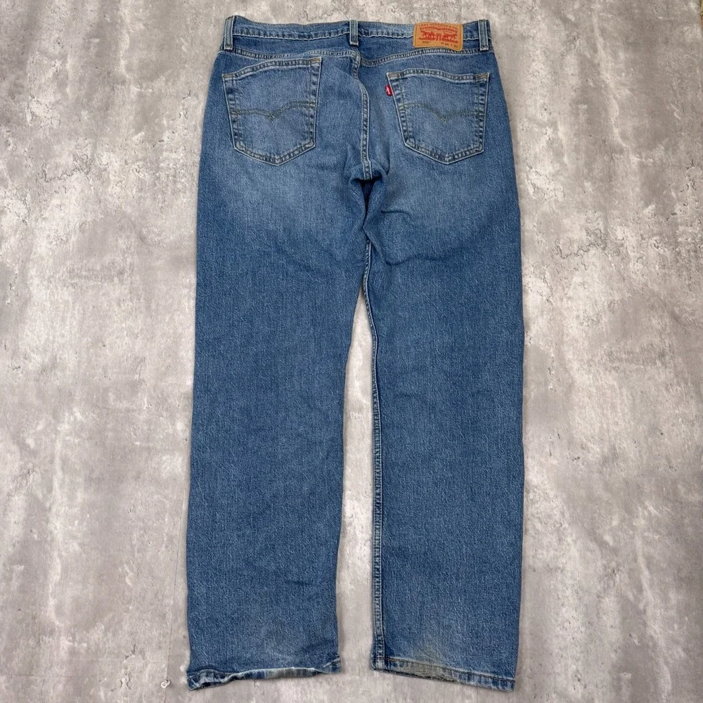 Levis 505 Jeans Mens 34x30 Blue Denim Zipper Straight‎ Dark Wash Western